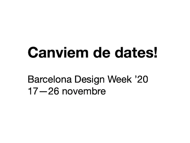 Canvi de dates! La BDW '20 se celebrarà al novembre | Barcelona centre de Disseny